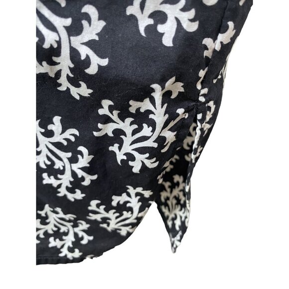 LANDS END Tunic Top XL Womens Beach Coverup Cotton Black White Cotton - Picture 10 of 11